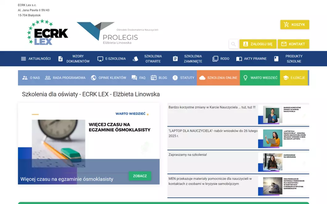 Szkolenia dla oświaty - ECRK LEX
